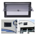 Ventilationsfenster für Wohnwagen Klappbar mit Rollladen und Insektenschutznetz 90 x 50 cm Aluminium Acryl und ABS Weißer Innenrahmen Für Wohnmobile 5