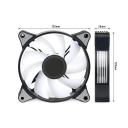Ventilátor pro PC 12 x 12 x 2,5 cm RGB podsvícení 800-1600 ot./min Tichý chladič počítače Výkonné chlazení LED světelný efekt 2