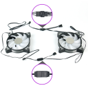 Ventilátor pro PC 12 x 12 x 2,5 cm RGB podsvícení 800-1600 ot./min Tichý chladič počítače Výkonné chlazení LED světelný efekt 3