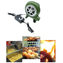 Ventilatore elettrico per griglia e fucina con regolatore di giri 22 × 18,5 × 12,5 cm struttura metallica verde per carbone e stufe 5