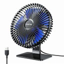 Ventilatore USB GAIATOP 19,5×16,5 cm Ventilatore da tavolo portatile con angolo regolabile 90° 4 velocità Ventilatore di raffreddamento ultra silenzioso per ufficio 2