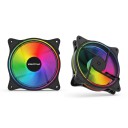 Ventoinha para caixa de PC Kimdoole RGB retroiluminação 120 x 120 x 25 mm Rolamento hidráulico 12 V 4pin 26 dB(A) Preto Para PC de jogos 3
