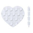 Ventosa de silicona de doble cara en forma de corazón 7 x 6,5 cm Soporte para móvil autoadhesivo para el coche Oficina y hogar Soporte decorativo 4