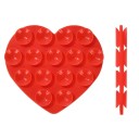 Ventosa de silicona de doble cara en forma de corazón 7 x 6,5 cm Soporte para móvil autoadhesivo para el coche Oficina y hogar Soporte decorativo 5