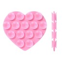 Ventosa de silicona de doble cara en forma de corazón 7 x 6,5 cm Soporte para móvil autoadhesivo para el coche Oficina y hogar Soporte decorativo 6