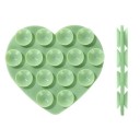 Ventosa de silicona de doble cara en forma de corazón 7 x 6,5 cm Soporte para móvil autoadhesivo para el coche Oficina y hogar Soporte decorativo 7