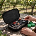 Veredeln Scheren im Etui mit 3 Veredelungsbändern, Ersatzmesser und Schraubendreher Veredelungsset 21 x 12 cm Stahl SK5 Für Obstbäume 6