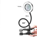 Vergrootglas met 10x vergroting en LED-verlichting Clip voor bevestiging 360° flexibele hals Instelbare kleur en helderheid Licht voor handmatig werk 2