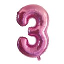 Verjaardagsballon roze met nummer 80 cm 4