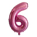 Verjaardagsballon roze met nummer 80 cm 7