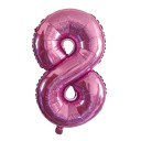 Verjaardagsballon roze met nummer 80 cm 9