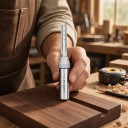 Verlängerte Nutfräse 8 x 40 mm Schaft 12,7 mm 1/2 Zoll Dreischneider TCT Hartmetall Gerade CNC-Fräse Silber Holz und starke Platten 4