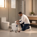 Vermalingspomp voor WC 900 W Opvoerpunt 12 m en doorstroming 180 l/min 4 aansluitingen FLO900 Wit Voor toilet en douche Voor kelder en wasruimte 7