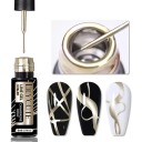 Vernis à ongles métallique pour créer des lignes fines Vernis gel décoratif à ongles Vernis gel brillant longue durée avec pinceau fin et précis 2