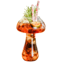 Verre à boire avec une paille en forme de champignon 250 ml 4 x 4,5 x 12,5 cm Verre mignon en verre transparent Vase décoratif 2