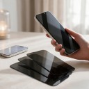 Verre trempé privé pour iPhone 16e Ensemble de 3 pièces Contre la surveillance latérale et les empreintes digitales Résistant aux rayures Pour protéger l'écran 4