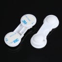Verrou de sécurité pour meubles 5 pcs Verrou enfant autocollant pour portes de placards et tiroirs avec crochet Plastique ABS blanc Dimensions 9 x 3 5