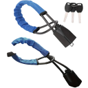 Verrou de volant 43 cm en acier inoxydable Verrouillage de sécurité par sangle avec 3 clés Protection du véhicule contre le vol 6