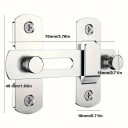 Verrou en acier inoxydable 7 x 4,9 x 0,7 cm Verrou de sécurité en acier inoxydable pour portes de meubles 3