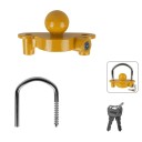 Verrou pour attelage avec bras réglable 155 × 125 × 150 mm, verrouillage par clé, sécurité de remorque et de caravane 5