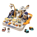 Versenypálya 22 x 22 x 16 cm Interaktív autópálya gyerekeknek Kalandos mechanikus játék elemek nélkül 3 mini autó a csomagban 1