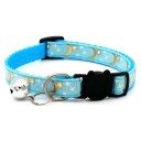 Verstelbare kattenhalsband met sterren en manen 23 cm Veiligheidsgesp Belhangertje Comfortabel dun ontwerp 8