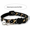 Verstelbare kattenhalsband met sterren en manen 23 cm Veiligheidsgesp Belhangertje Comfortabel dun ontwerp 2