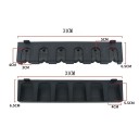 Vertikální nástěnný držák na rybářské pruty 6 otvorů 31 × 6,5 cm pěnový materiál černý stojan pro uspořádání prutů 1