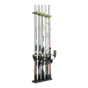 Vertikální nástěnný držák na rybářské pruty úložný stojan 42 x 9,5 x 2,1 cm až pro 10 prutů kompaktní konstrukce pro přehledné uložení výbavy 3