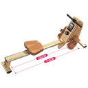 Veslařský trenažér magnetický posilovací stroj nosnost 160 kg dřevěná konstrukce 16 úrovní odporu světle žlutý 4