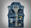 Vesta bărbătească din denim F1284 4