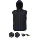 Vestă cu glugă ventilată pentru bărbați, vestă de aer condiționat, 2x 9cm, ventilator fără perii, cu alimentare USB, vestă de lucru 1
