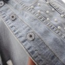 Vestă din denim pentru femei cu guler și detalii decorative 5