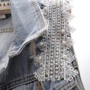 Vestă din denim pentru femei cu guler și detalii decorative 7