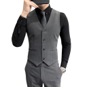 Vestă elegantă pentru bărbați cu buzunare Vestă de ocazie uni cu nasturi Diverse culori Stil formal Viskoză Poliester 7