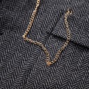 Vestă elegantă pentru bărbați cu lanț și buzunare Vestă uni cu guler cu nasturi Vestă formală de ocazie 11