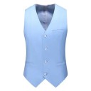 Vestă elegantă pentru bărbați cu nasturi, cu buzunare și buzunar pe piept Vestă de ocazie într-o singură culoare Diverse culori Stil formal Poliester 17