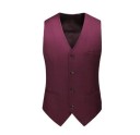 Vestă elegantă pentru bărbați cu nasturi, cu buzunare și buzunar pe piept Vestă de ocazie într-o singură culoare Diverse culori Stil formal Poliester 16