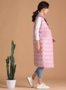 Vesta lungă pentru femei, căptușită cu puf de rață Guler cu rever Închidere cu nasturi Buzunare cu rever Suprafață din nylon Pentru zile reci 4