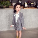 Veste, chemisier et jupe pour fille L1454 1