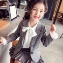 Veste, chemisier et jupe pour fille L1454 2