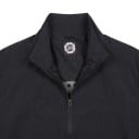 Veste coupe-vent avec col montant zippé et impression au dos et bord blanc avec poches et ourlet élastique noire unisexe 7