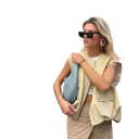 Veste courte pour femmes avec zip et poches sans manches en polyester coupe ample pour un usage quotidien et les loisirs 6