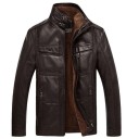 Veste d'hiver en cuir pour hommes F1126 1