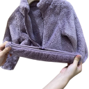 Veste d'hiver en peluche pour enfants Veste chaude en polyester à fermeture éclair avec col montant Veste d'hiver douce et chaude pour enfants Coupe confortable 6