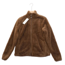 Veste d'hiver en polyester pour femmes Veste en peluche chaude avec col montant Fermeture éclair Tissu doux et chaud Vêtements d'hiver confortables 12