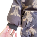 Veste d'hiver pour enfants avec capuche Fermeture à boutons Poches Veste en coton chaude avec motifs de lapins Manteau d'hiver 5