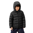Veste d'hiver pour enfants avec capuche Fermeture éclair Poches spacieuses En tissu nylon uni Veste légère et résistante pour temps froid 12
