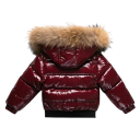 Veste d'hiver pour enfants avec fermeture éclair et boutons, capuche en fourrure et poches, unisexe, manteau chaud en coton et duvet 5