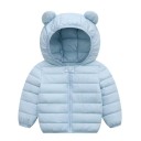 Veste d'hiver pour enfants avec zip et capuche avec oreilles Unisexe manteau en polyester chaud pour garçons et filles Vêtements d'hiver confortables pour le temps froid 1